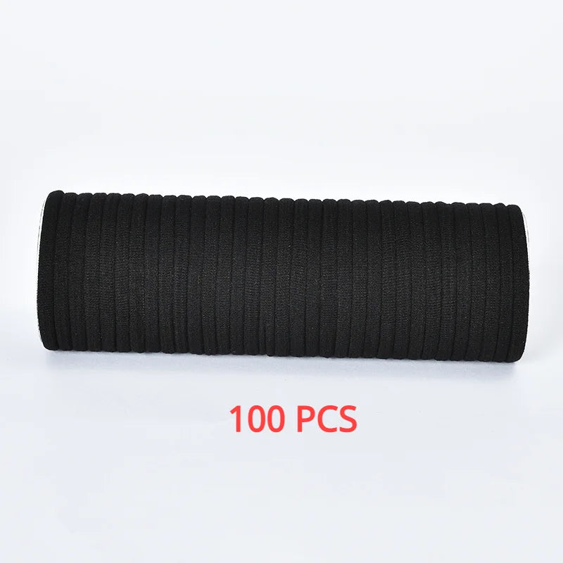 Women Girls' Soft Scrunchies Hair Ties 10/50/100 Pcs/Set Solid Rubber Bands Lovely Elastic Hair Bands Female Hair Accessories