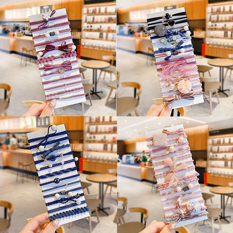 Women Girls' Soft Scrunchies Hair Ties 10/50/100 Pcs/Set Solid Rubber Bands Lovely Elastic Hair Bands Female Hair Accessories