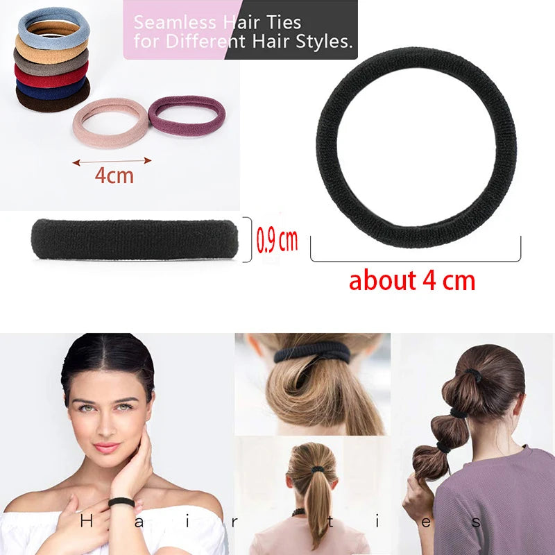 Women Girls' Soft Scrunchies Hair Ties 10/50/100 Pcs/Set Solid Rubber Bands Lovely Elastic Hair Bands Female Hair Accessories